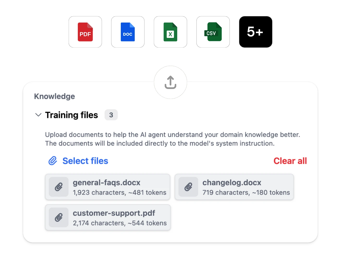 Add your training files